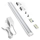 LED Under Cabinet Lighting, Under Counter Lighting with Touch Activated and 33 LED Chips Plug-in LED Light Bar for Kitchen, Cupboard, Shelf, Closet (Cold Light 6000K)