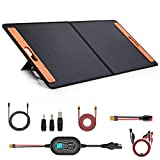 100W 18V Portable Solar Panel for Power Station + Type C/QC 3.0/USB Port for Phone Laptop Tablet, 100 watt 12V Foldable Solar Battery Charger + 10A MPPT Charge Controller for RV Trailer Camper Outdoor