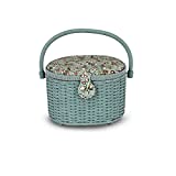 Dritz Sewing Basket Oval, Soft Green Floral