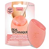 Real Techniques Miracle Mixing Makeup Sponge Blender, Vegan Beauty Tools With Silicone Applicator for Flawless Finish, Create Custom Foundation, Latex Free, Pink, Set of 4
