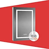 Blossom Recessed or Surface LED Mirror Lighted Medicine Cabinet with Lights, LED Medicine Cabinet with Defogger (20x32/Left Hinge)